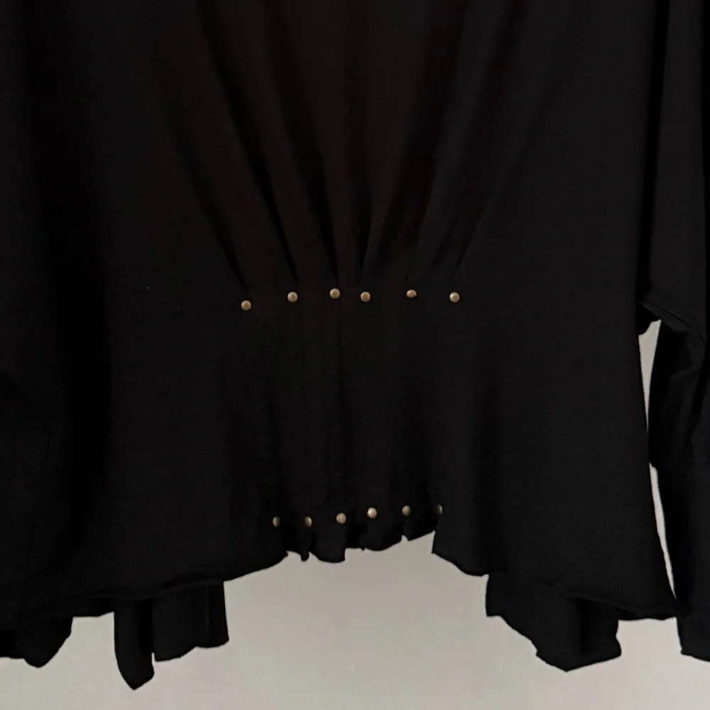 Testimony Los Angeles Black Soft Jersey Cardigan Jacket with Stud Detail - Picture 8 of 9